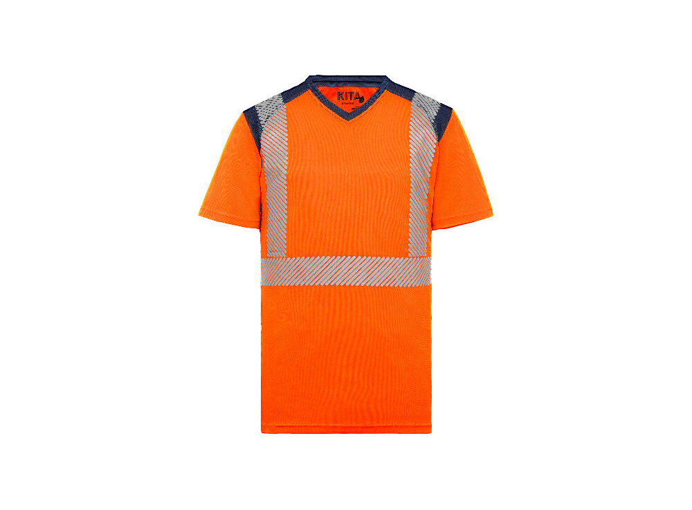Tee-shirt HV ATHÉNA Orange/Marine 1