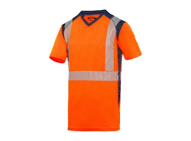 Tee-shirt HV ATHÉNA Orange/Marine 3