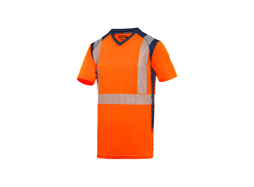 Tee-shirt HV ATHÉNA Orange/Marine 3